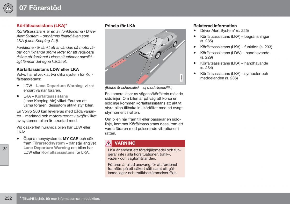 Volvo S60 II 2 instruktionsbok / page 234