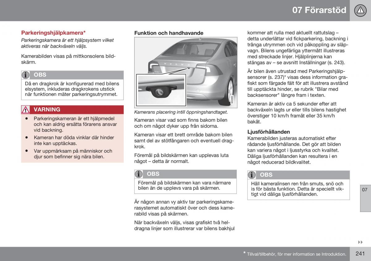 Volvo S60 II 2 instruktionsbok / page 243