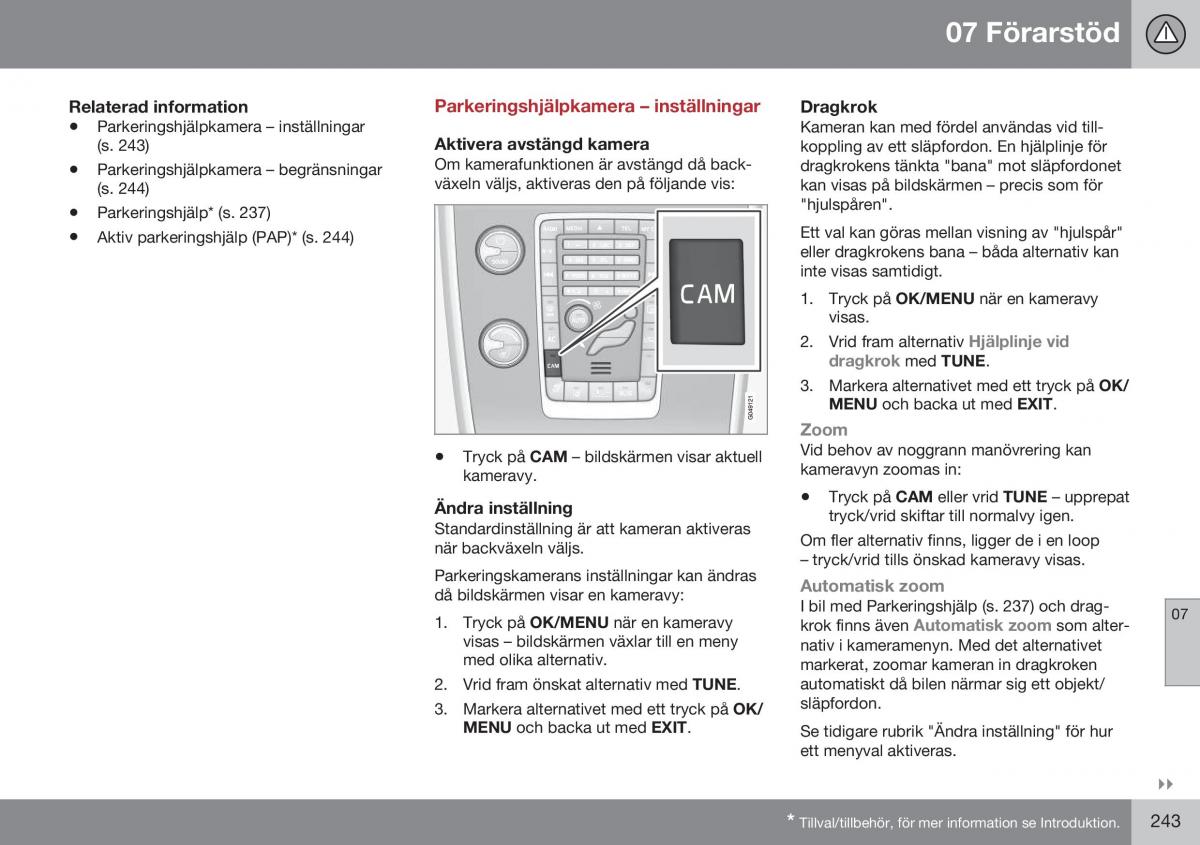 Volvo S60 II 2 instruktionsbok / page 245