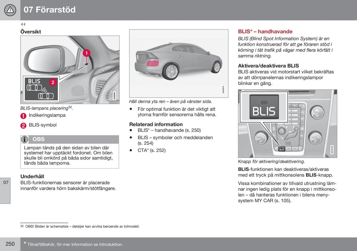 Volvo S60 II 2 instruktionsbok / page 252