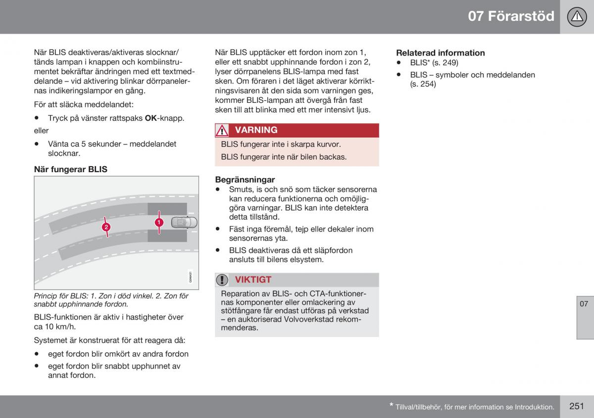 Volvo S60 II 2 instruktionsbok / page 253