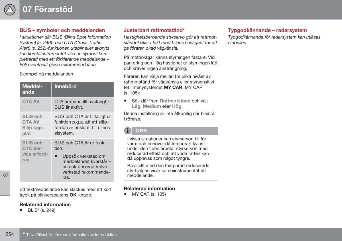 Volvo S60 II 2 instruktionsbok / page 256