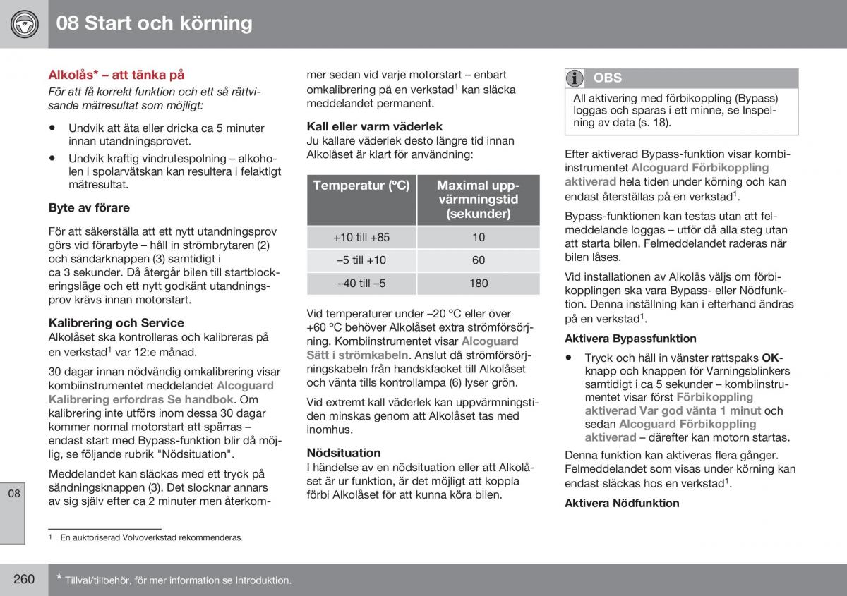 Volvo S60 II 2 instruktionsbok / page 262