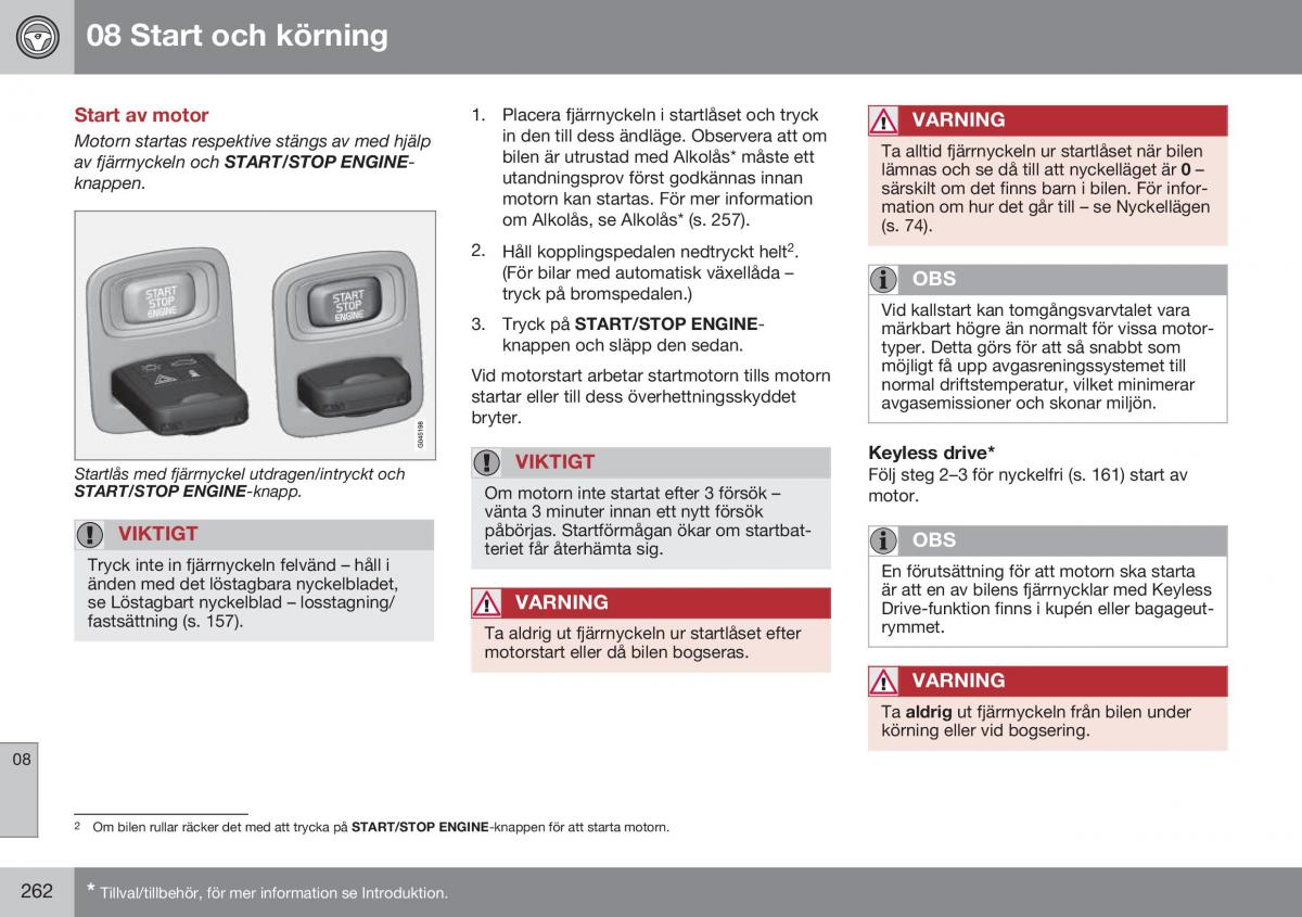 Volvo S60 II 2 instruktionsbok / page 264