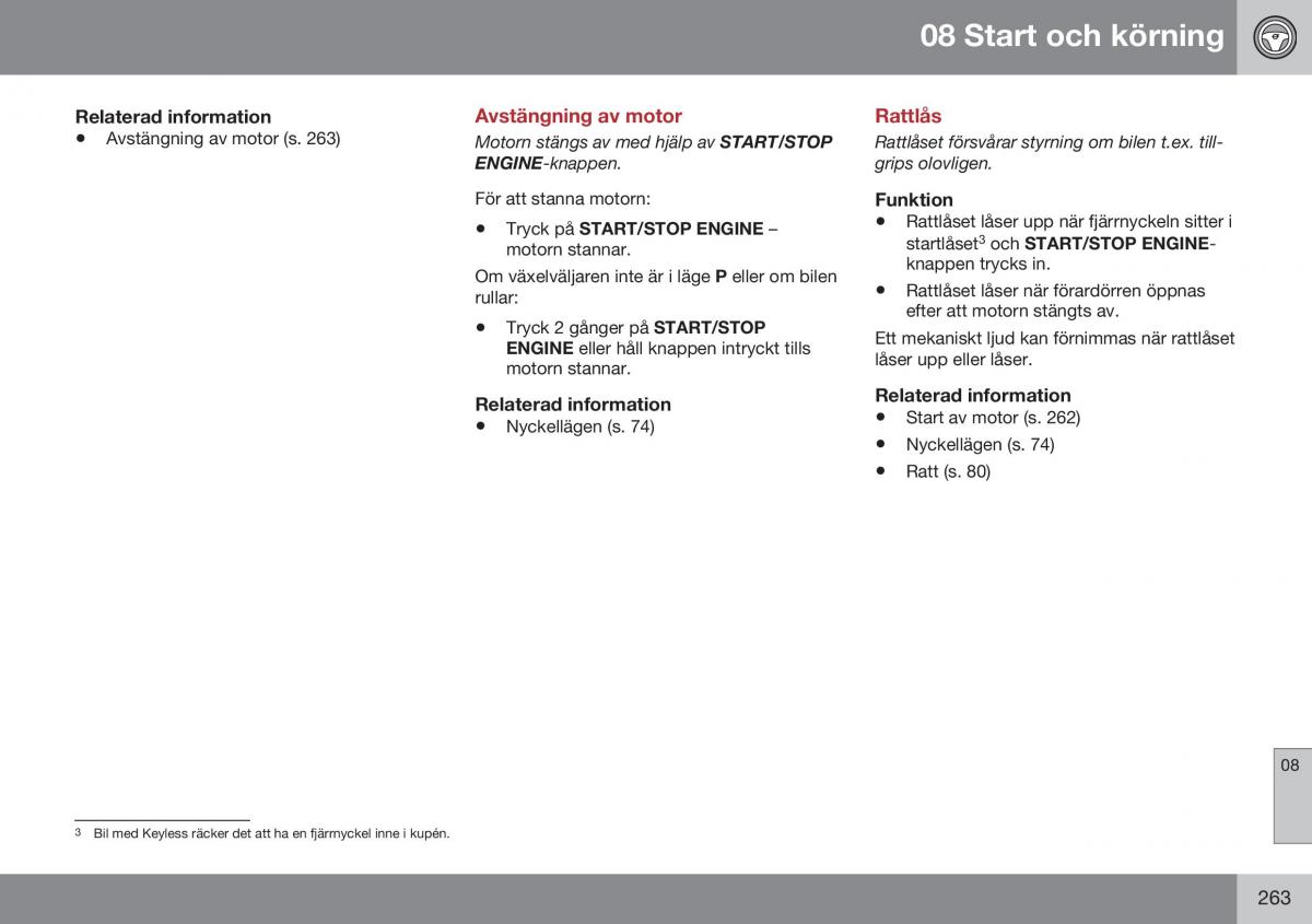 Volvo S60 II 2 instruktionsbok / page 265