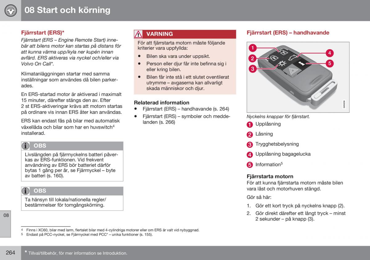 Volvo S60 II 2 instruktionsbok / page 266