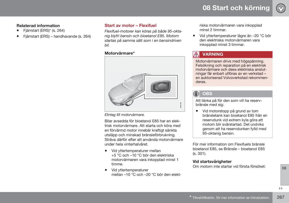 Volvo S60 II 2 instruktionsbok / page 269