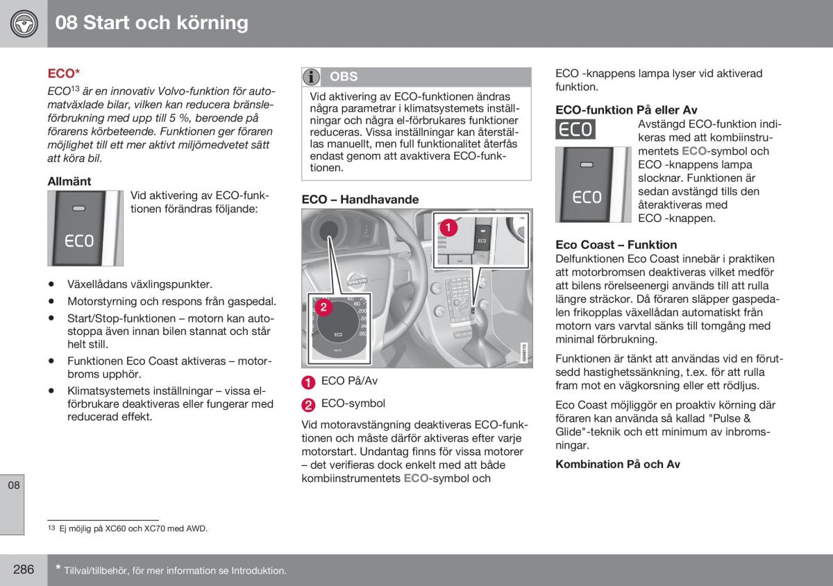 Volvo S60 II 2 instruktionsbok / page 288