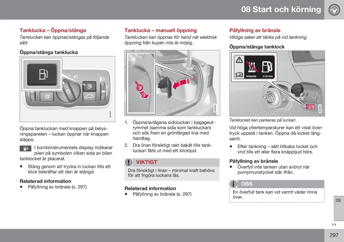 Volvo S60 II 2 instruktionsbok / page 299