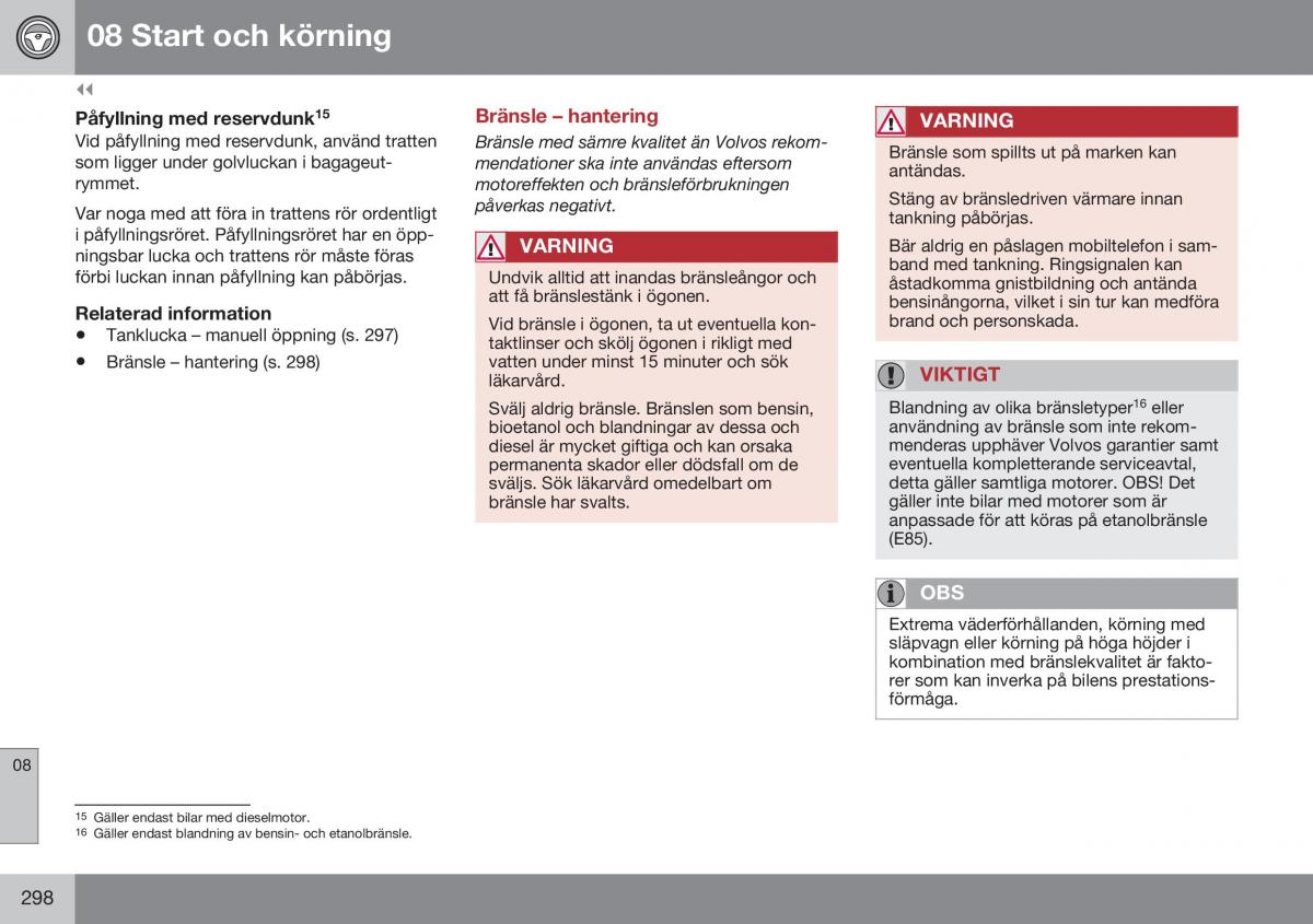 Volvo S60 II 2 instruktionsbok / page 300