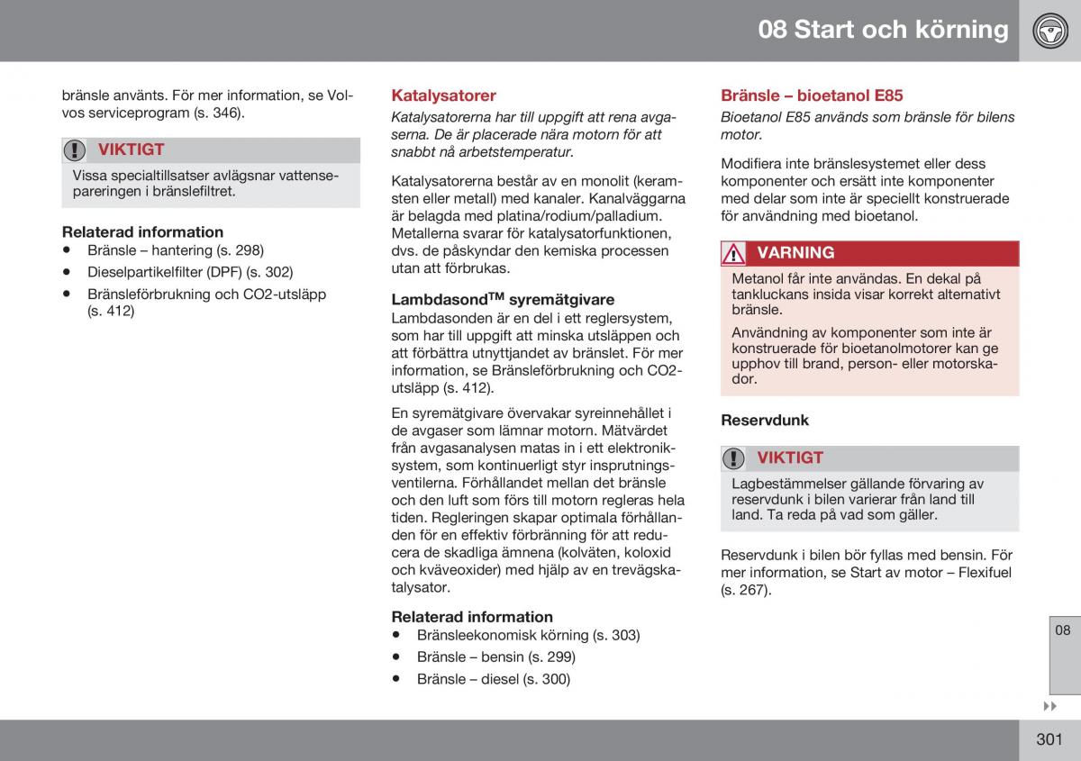 Volvo S60 II 2 instruktionsbok / page 303