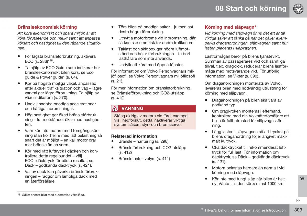 Volvo S60 II 2 instruktionsbok / page 305