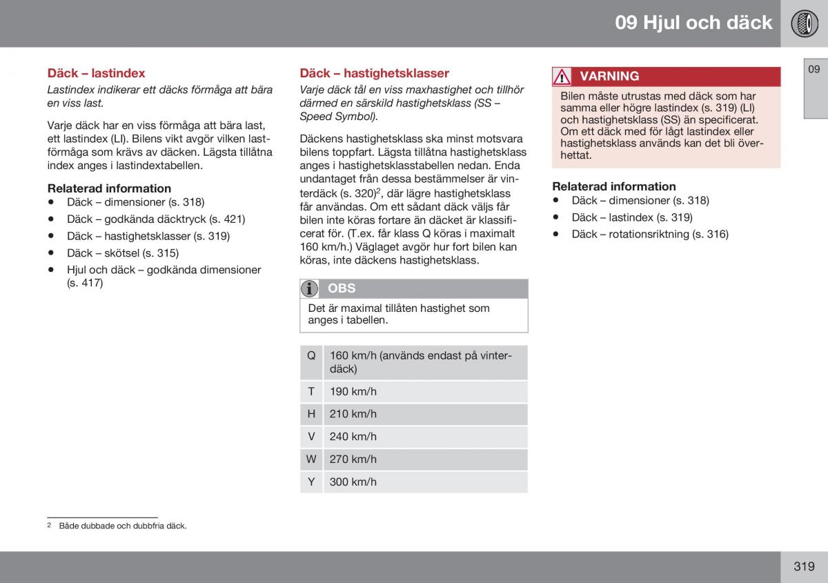 Volvo S60 II 2 instruktionsbok / page 321