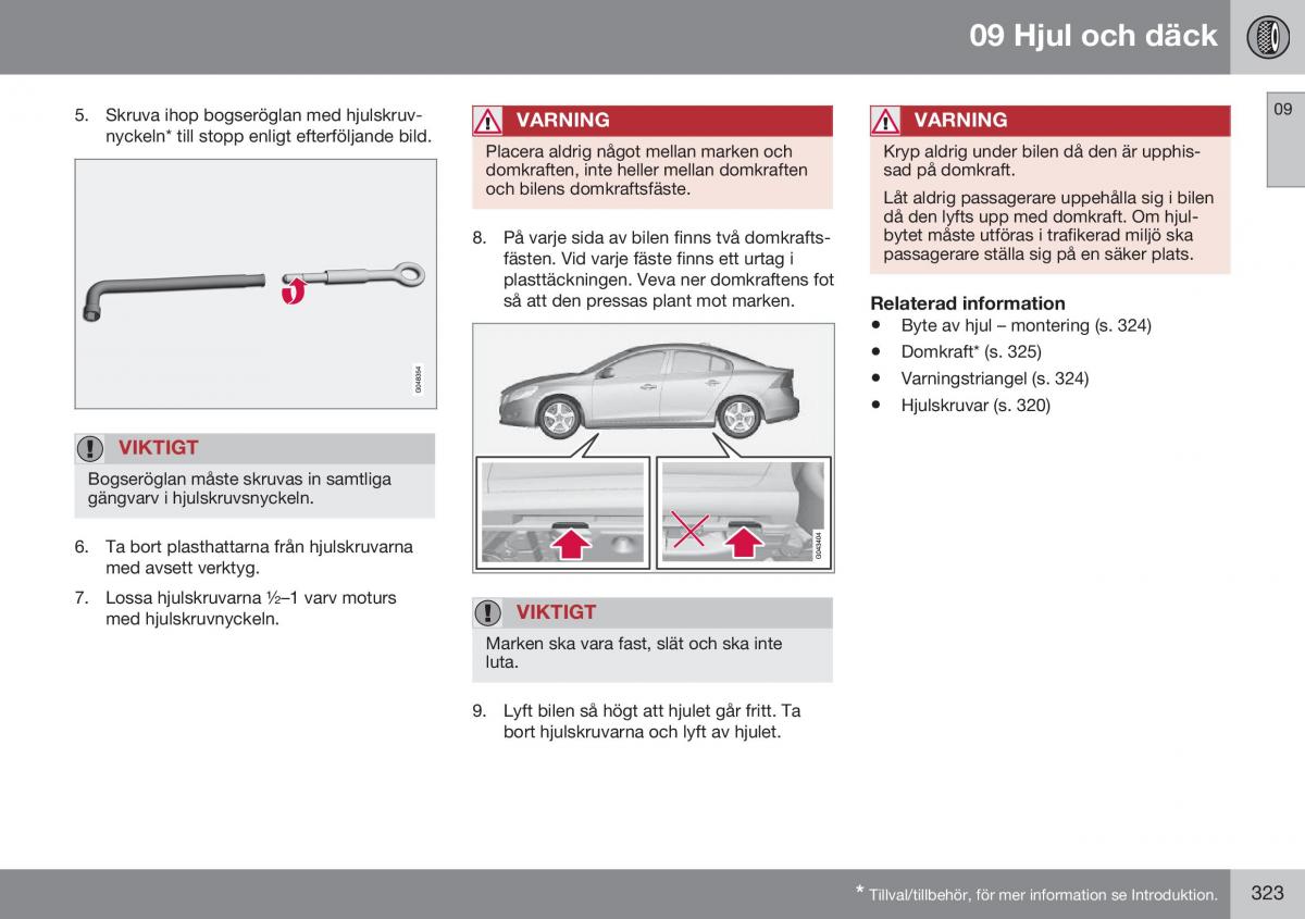 Volvo S60 II 2 instruktionsbok / page 325