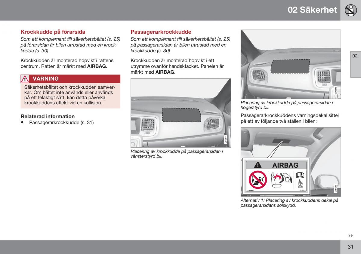 Volvo S60 II 2 instruktionsbok / page 33