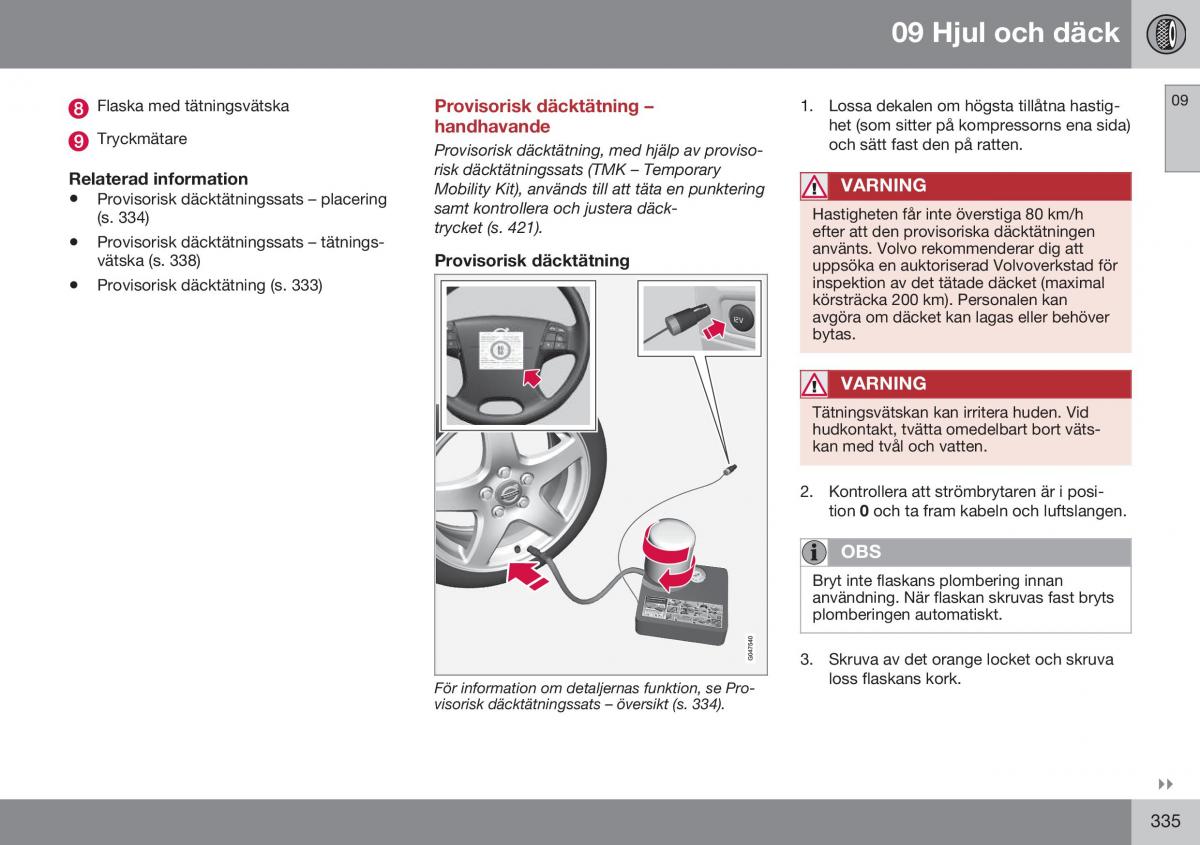 Volvo S60 II 2 instruktionsbok / page 337