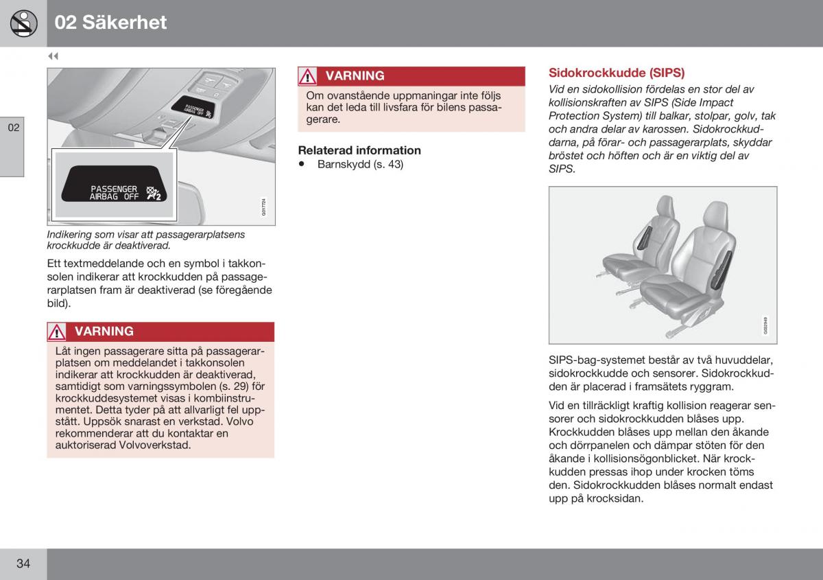 Volvo S60 II 2 instruktionsbok / page 36