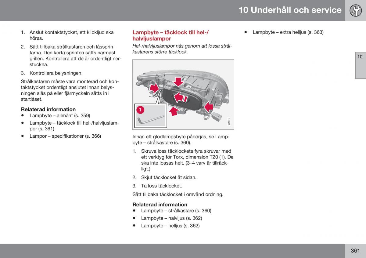 Volvo S60 II 2 instruktionsbok / page 363