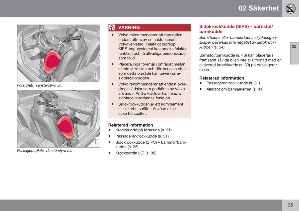 Volvo S60 II 2 instruktionsbok / page 37