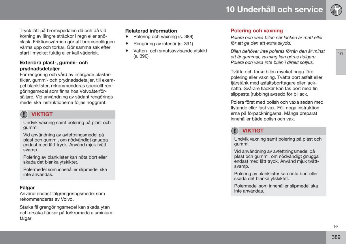 Volvo S60 II 2 instruktionsbok / page 391