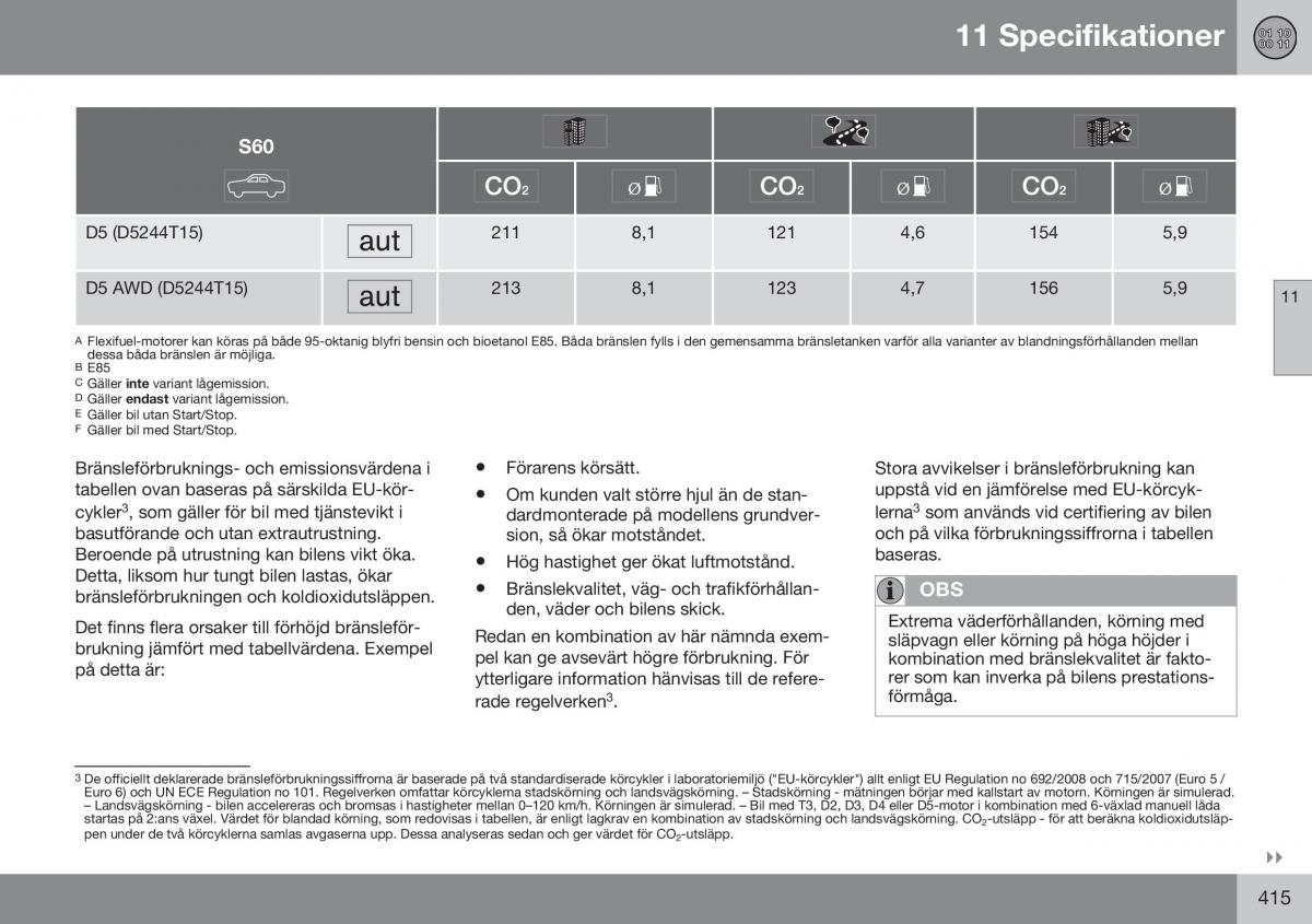 Volvo S60 II 2 instruktionsbok / page 417