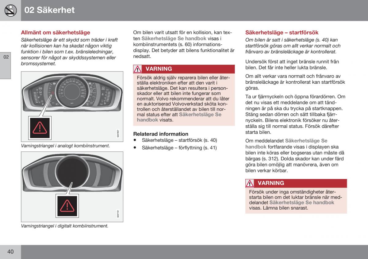 Volvo S60 II 2 instruktionsbok / page 42