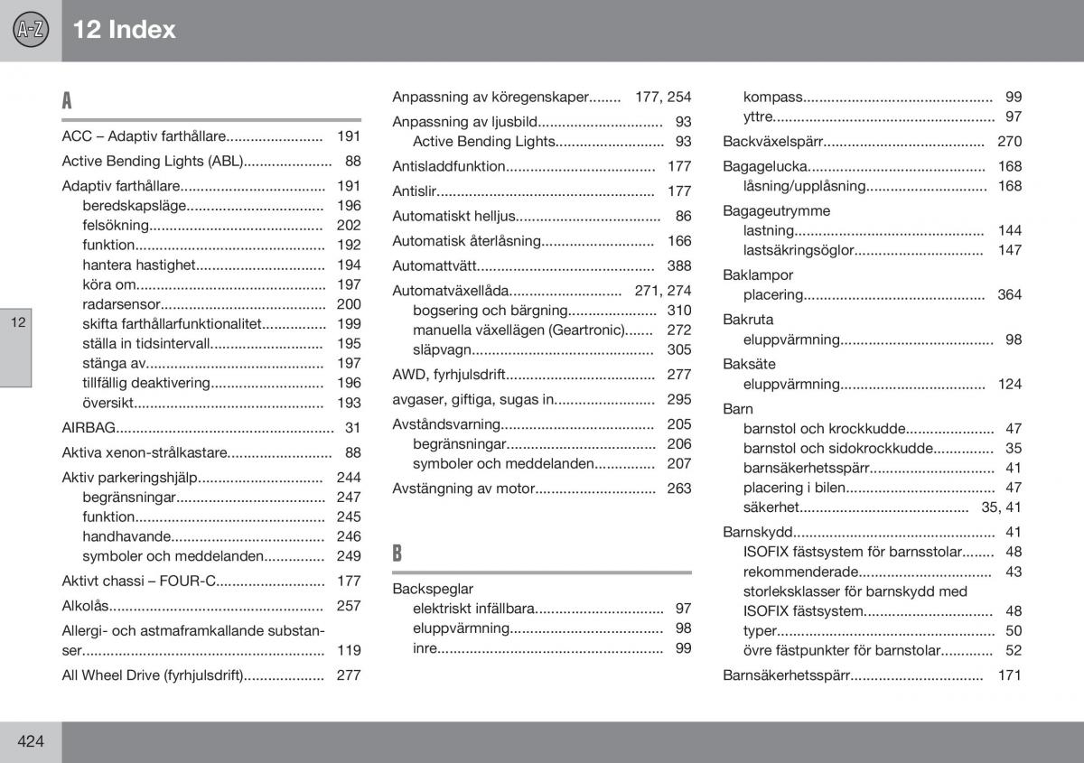 Volvo S60 II 2 instruktionsbok / page 426