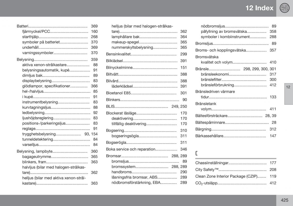 Volvo S60 II 2 instruktionsbok / page 427