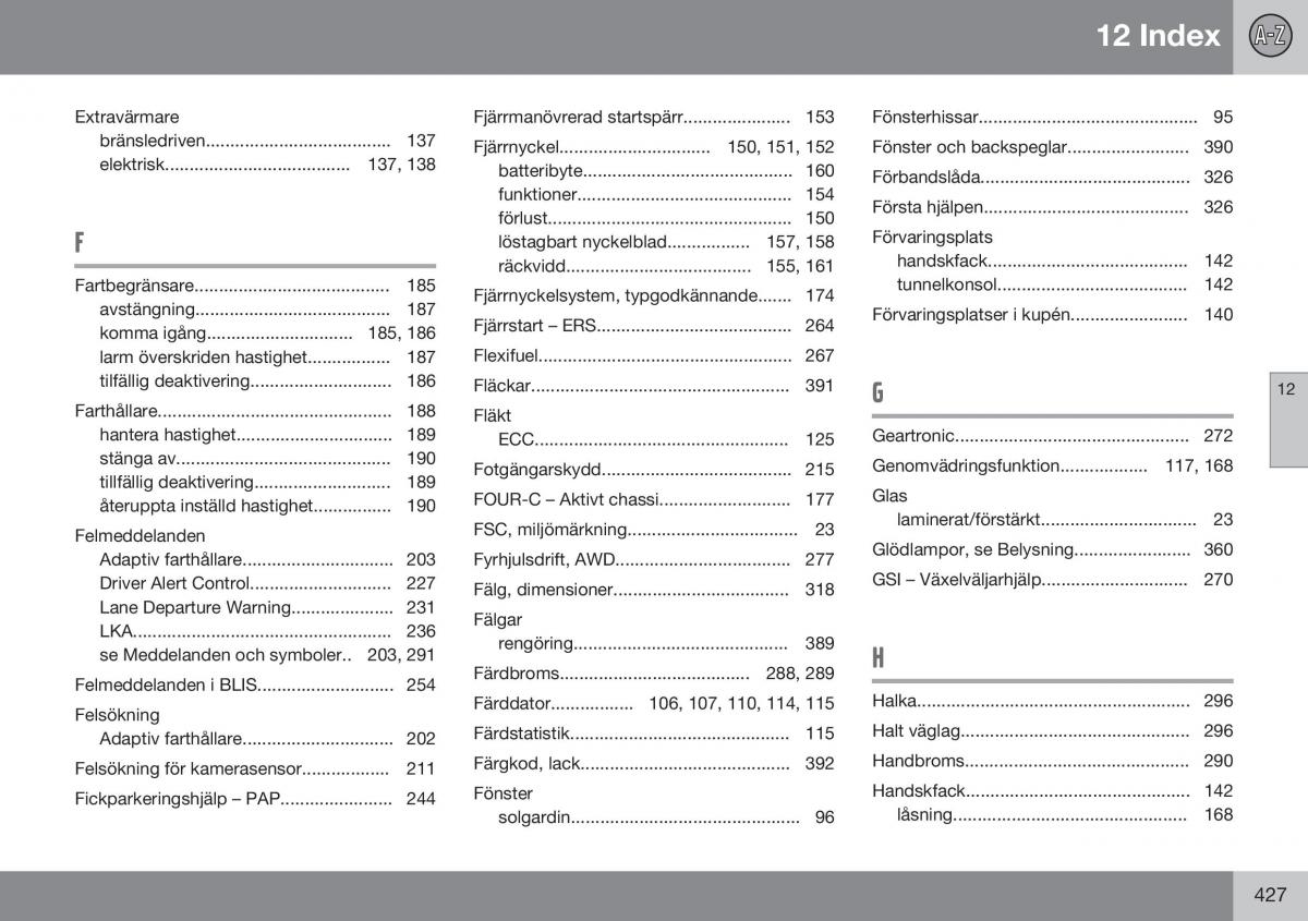 Volvo S60 II 2 instruktionsbok / page 429