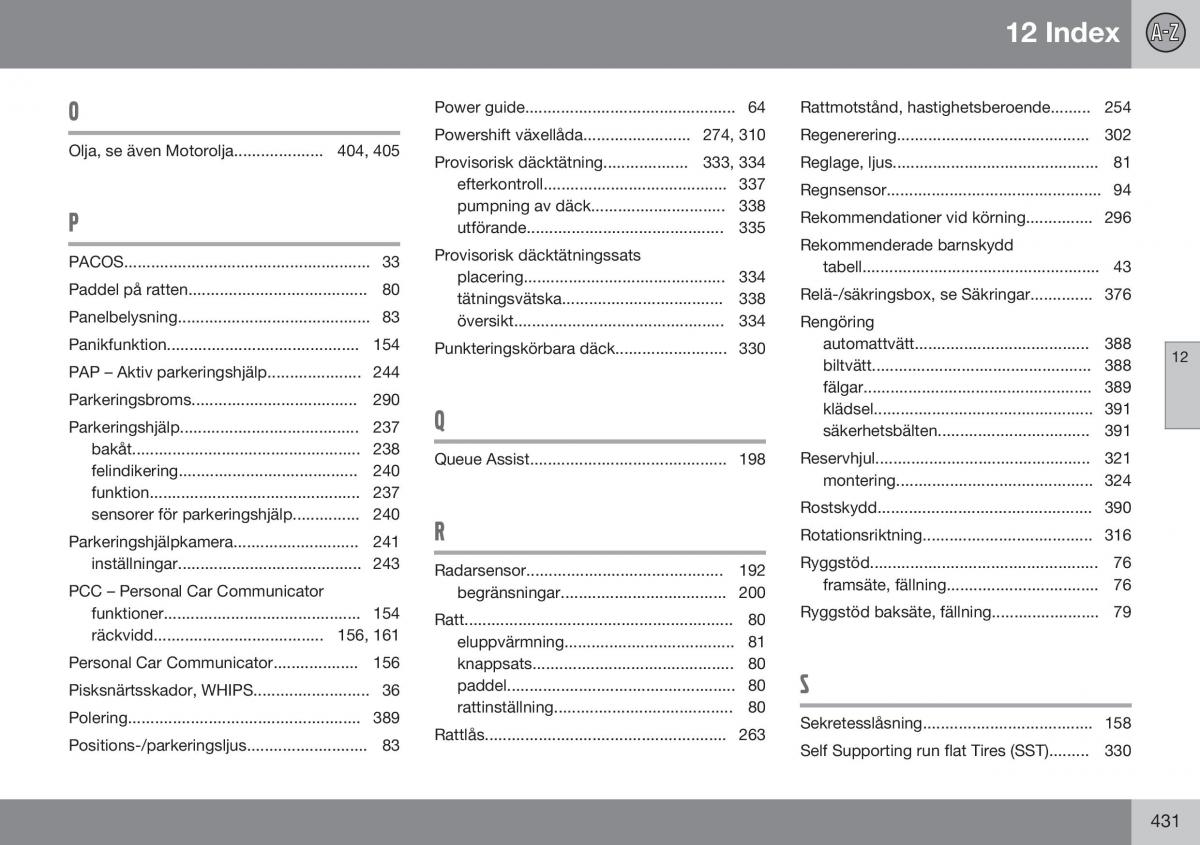 Volvo S60 II 2 instruktionsbok / page 433