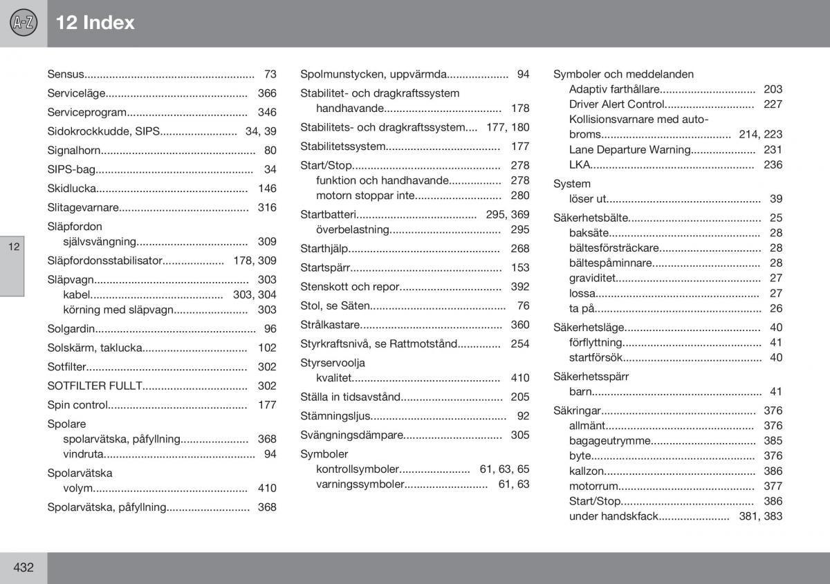 Volvo S60 II 2 instruktionsbok / page 434