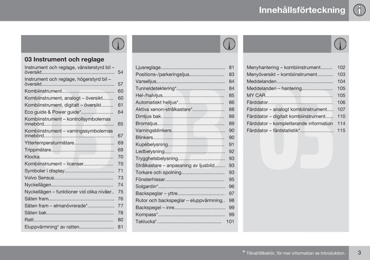 Volvo S60 II 2 instruktionsbok / page 5