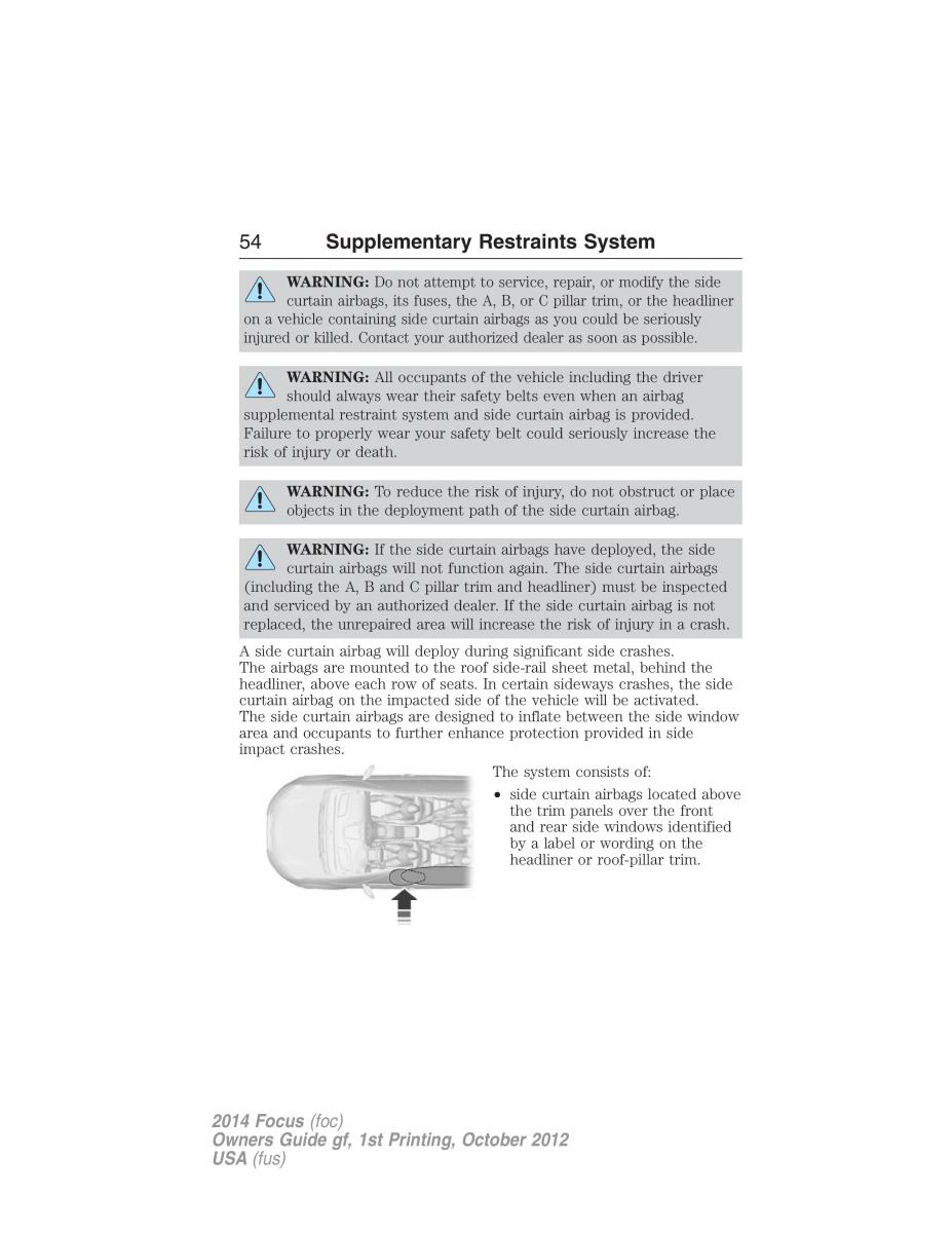 Ford Focus III 3 owners manual / page 55