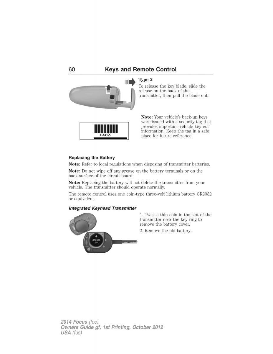 Ford Focus III 3 owners manual / page 61