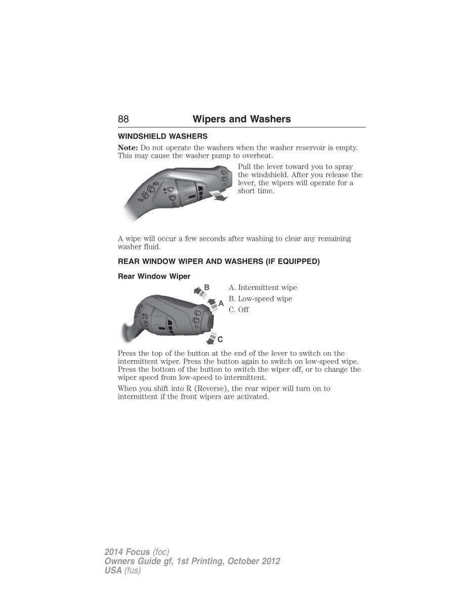 Ford Focus III 3 owners manual / page 89