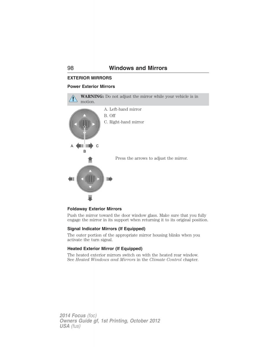 Ford Focus III 3 owners manual / page 99