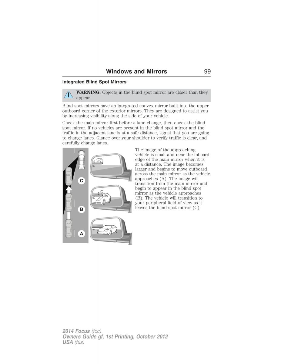 Ford Focus III 3 owners manual / page 100