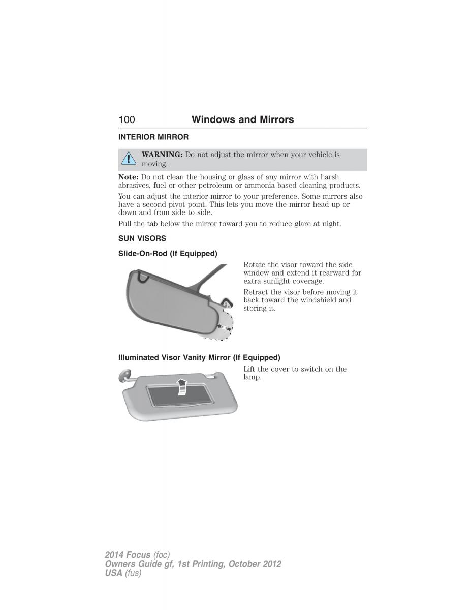 Ford Focus III 3 owners manual / page 101