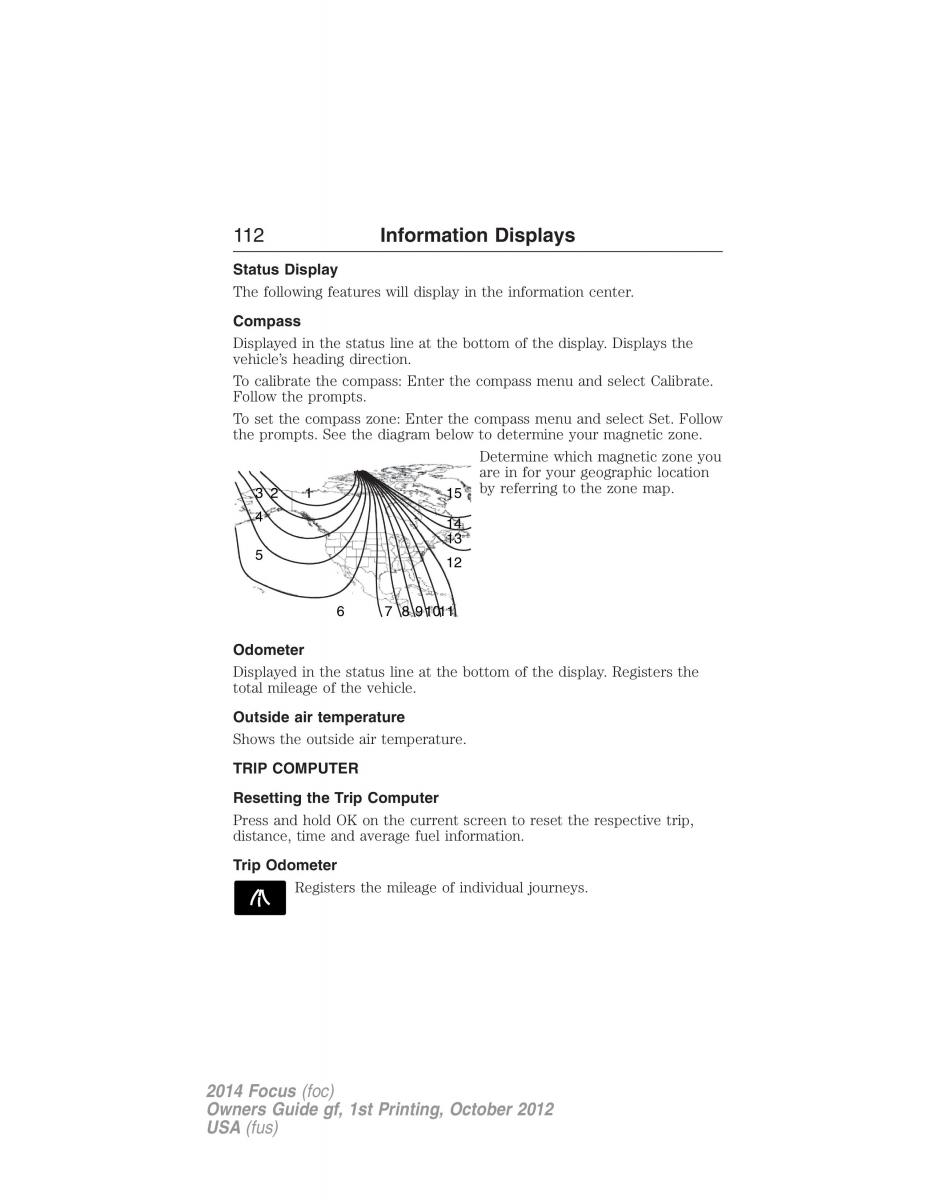 Ford Focus III 3 owners manual / page 113