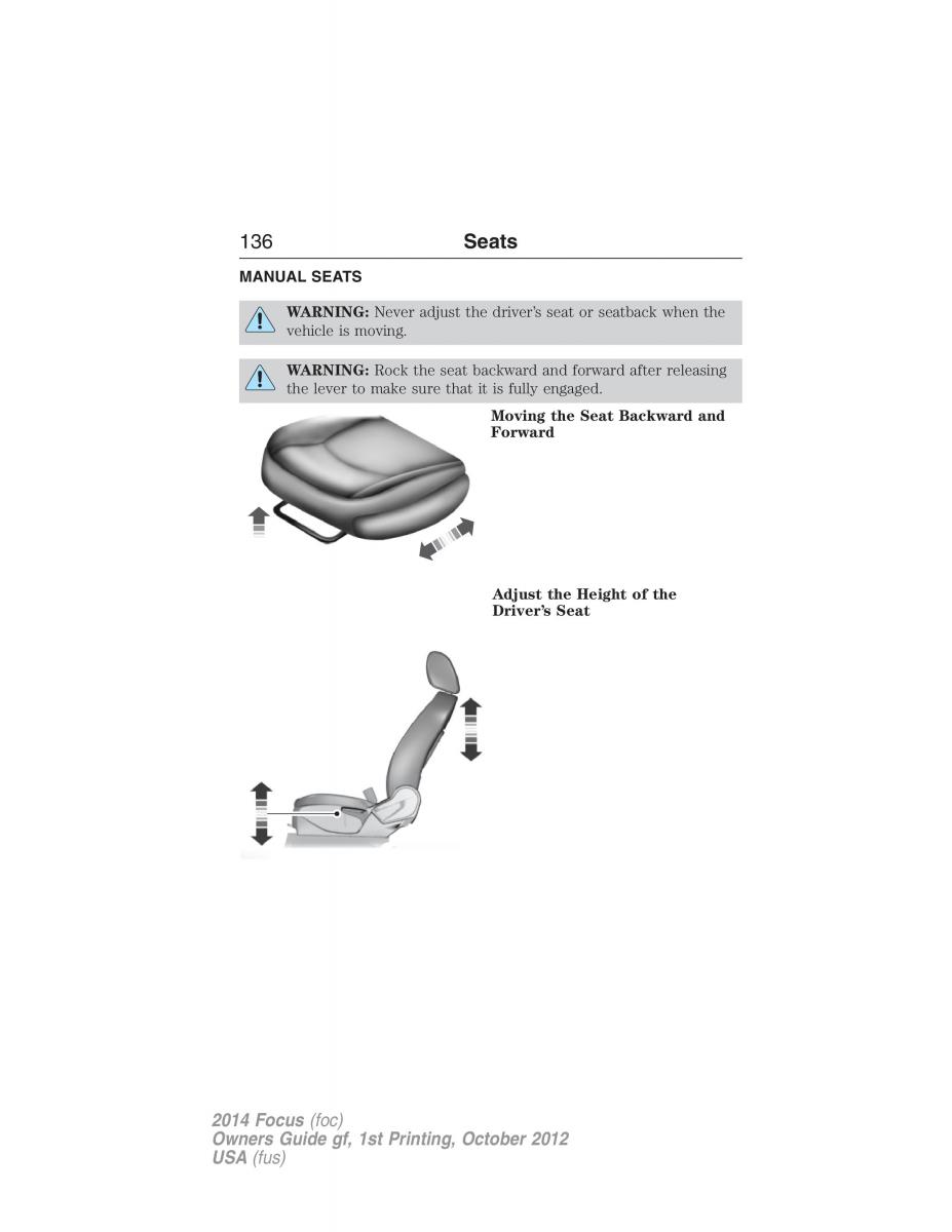 Ford Focus III 3 owners manual / page 137