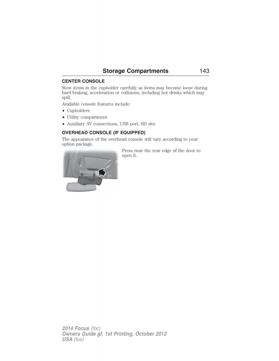 Ford Focus III 3 owners manual / page 144