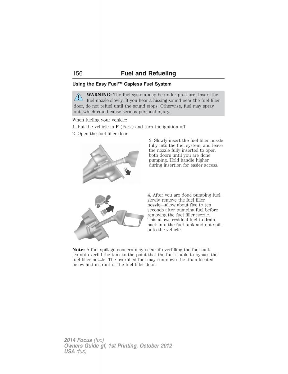 Ford Focus III 3 owners manual / page 157