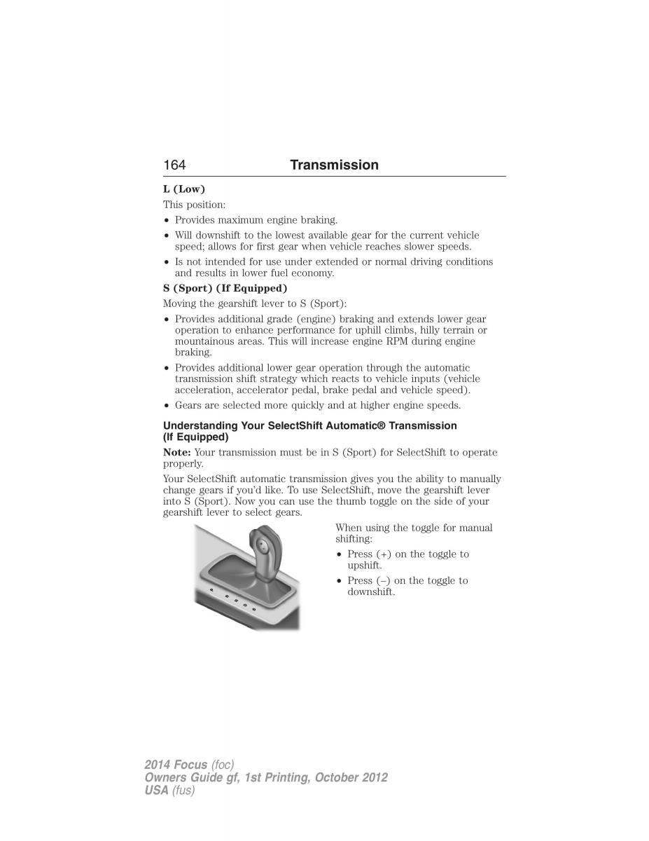 Ford Focus III 3 owners manual / page 165