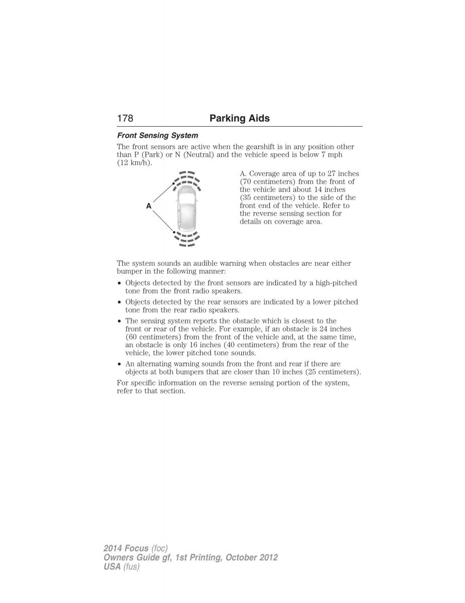 Ford Focus III 3 owners manual / page 179