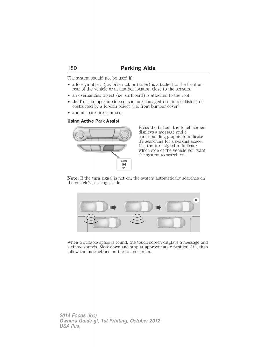 Ford Focus III 3 owners manual / page 181