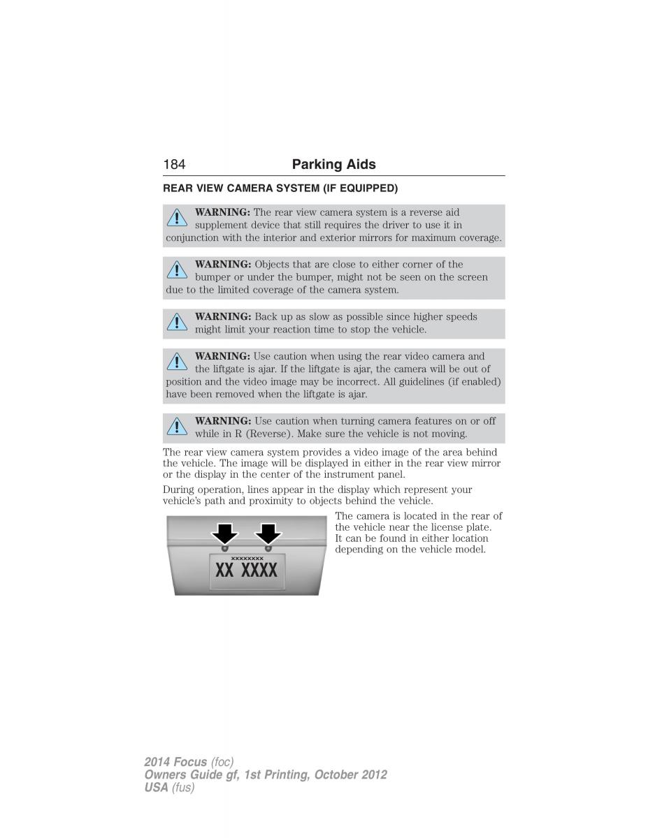 Ford Focus III 3 owners manual / page 185