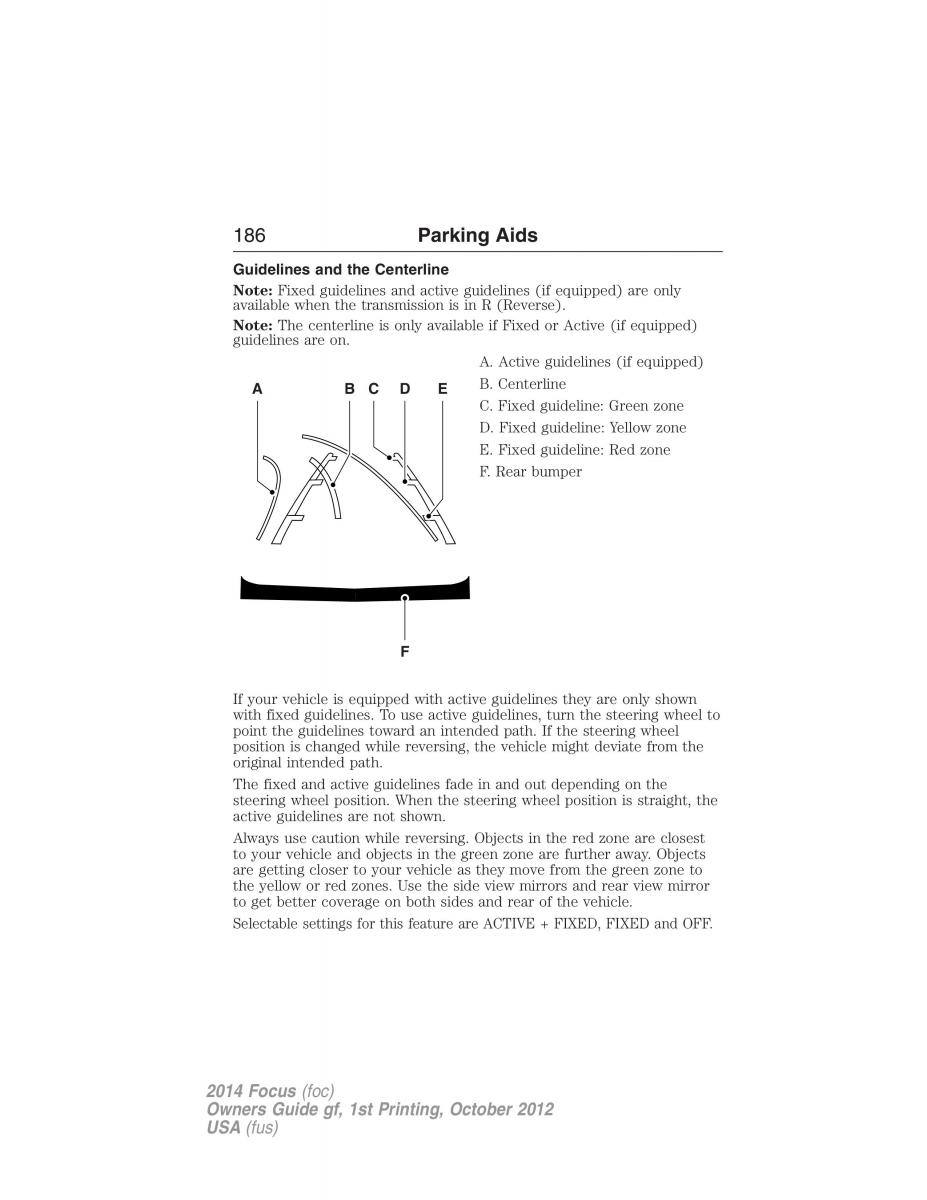 Ford Focus III 3 owners manual / page 187