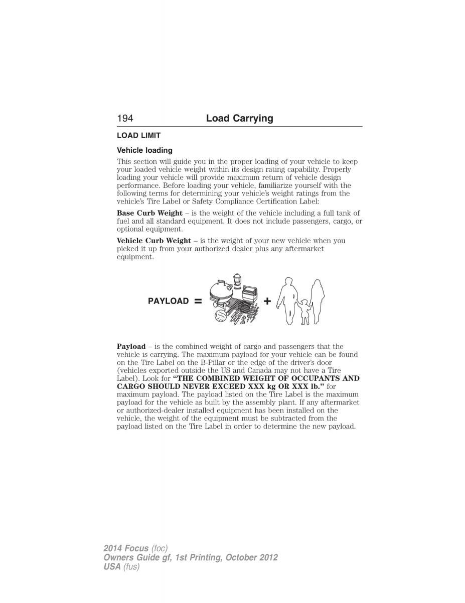 Ford Focus III 3 owners manual / page 195