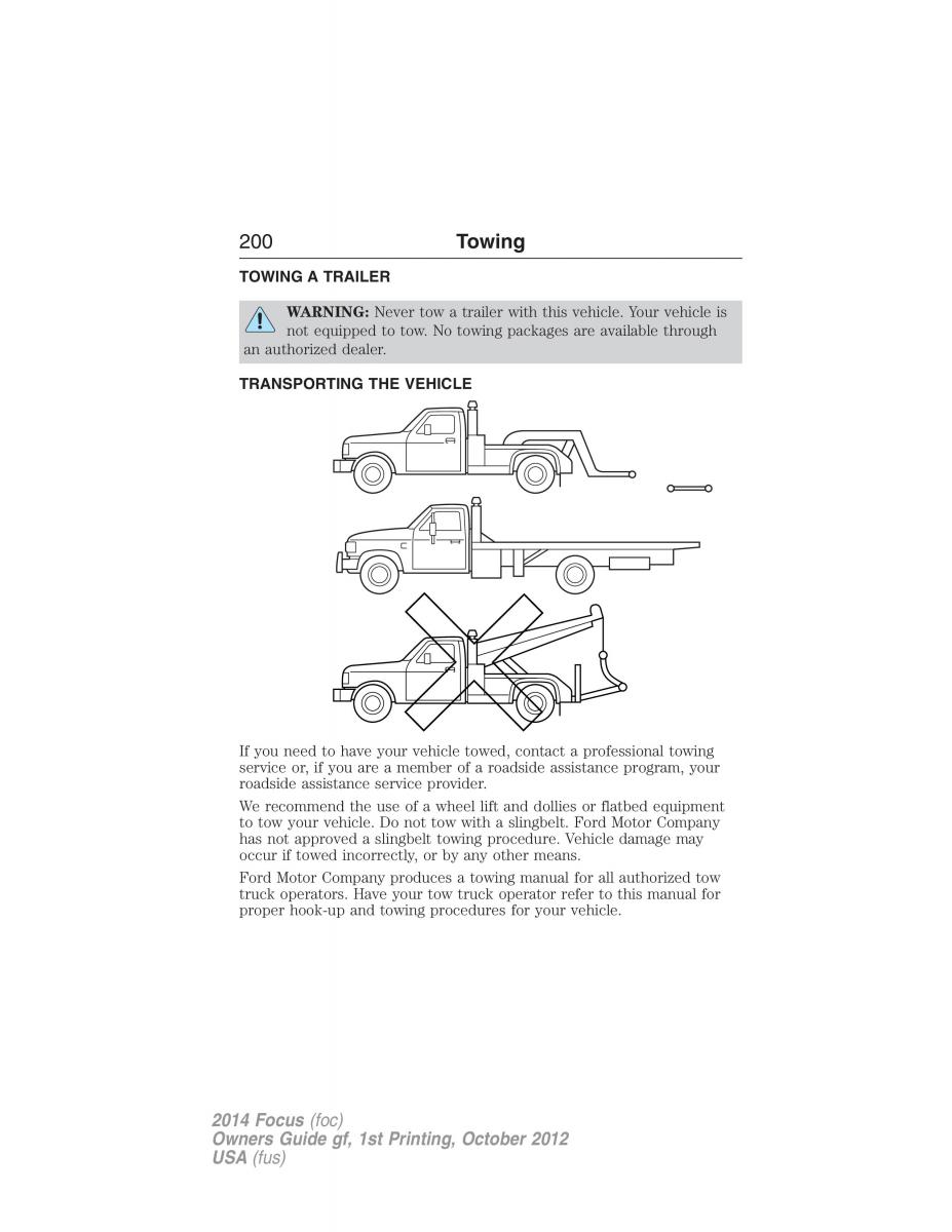 Ford Focus III 3 owners manual / page 201