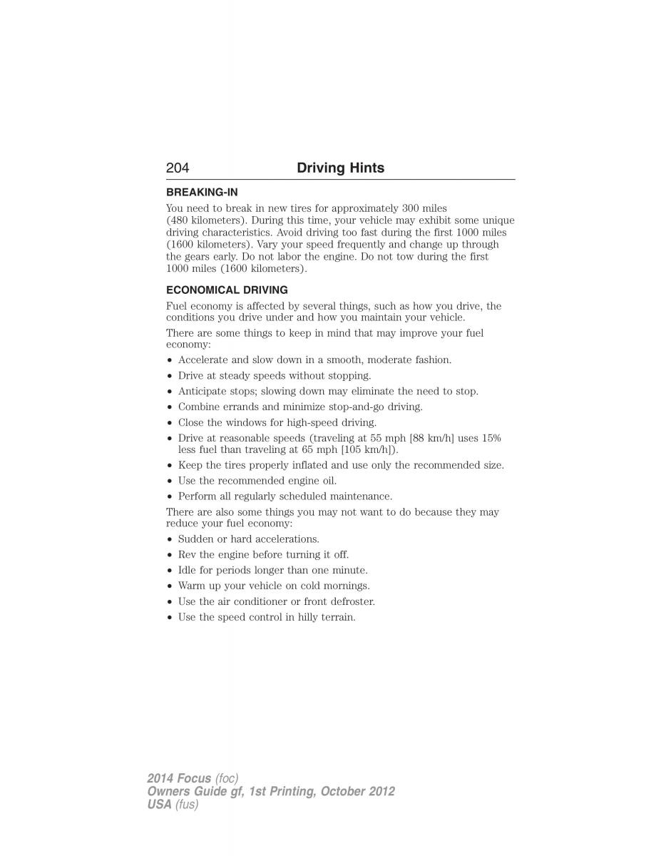 Ford Focus III 3 owners manual / page 205